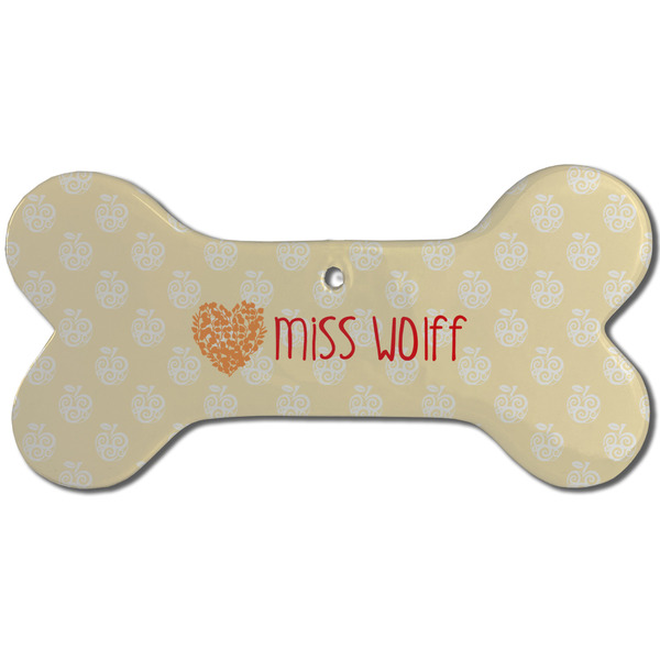 Custom Teacher Gift Ceramic Dog Ornament - Single-Sided (Personalized)