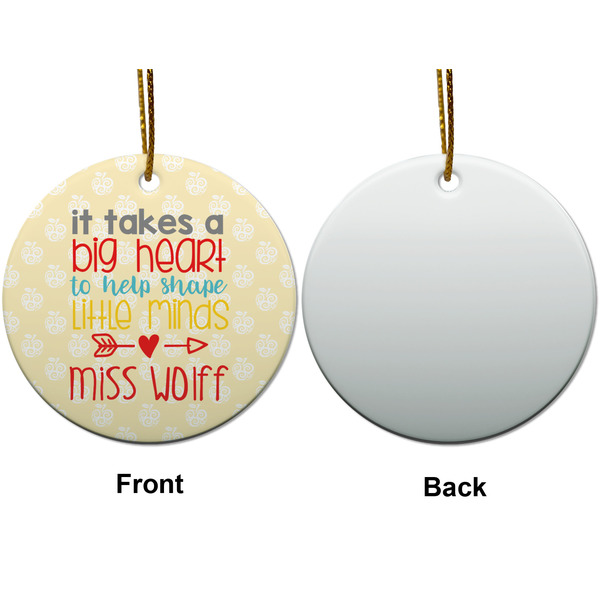 Teacher Quote Ceramic Flat Ornament - Circle Front & Back (APPROVAL)