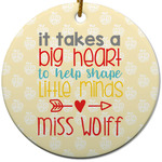 Teacher Gift Round Ceramic Ornament (Personalized)