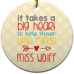 Teacher Gift Round Ceramic Ornament (Personalized)