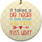 Teacher Gift Round Ceramic Ornament (Personalized)
