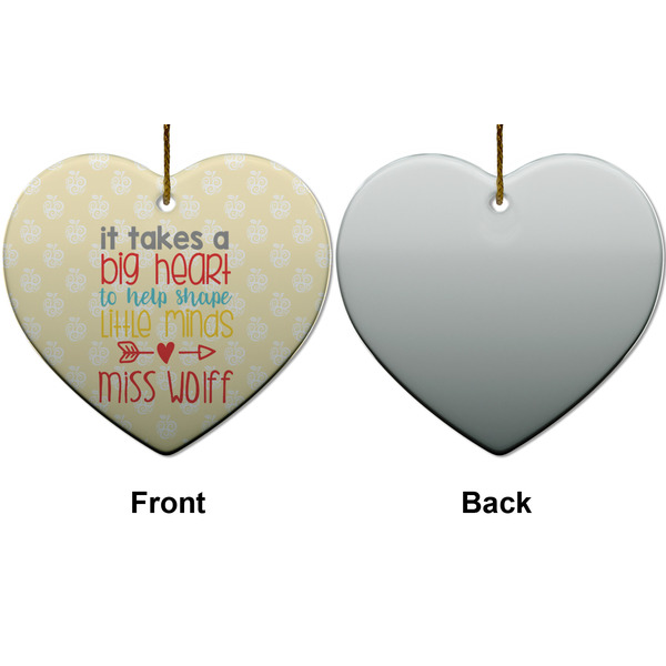 Teacher Quote Ceramic Flat Ornament - Heart Front & Back (APPROVAL)