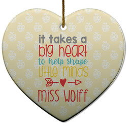 Teacher Gift Heart Ceramic Ornament (Personalized)