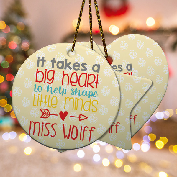 Custom Teacher Gift Ceramic Ornament (Personalized)