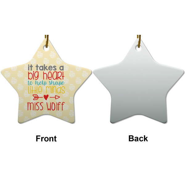 Teacher Quote Ceramic Flat Ornament - Star Front & Back (APPROVAL)