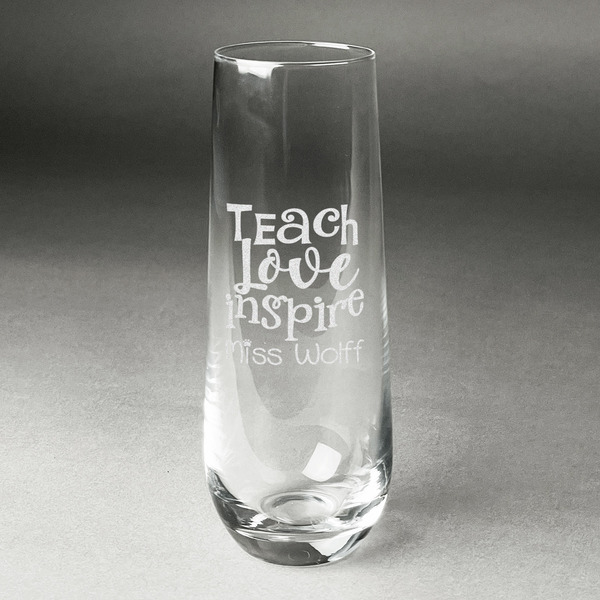 Custom Teacher Gift Champagne Flute - Stemless - Laser Engraved (Personalized)