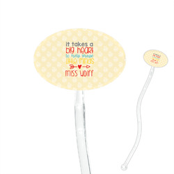Teacher Gift 7" Oval Plastic Stir Sticks - Clear (Personalized)
