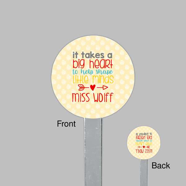Teacher Quote Clear Plastic 7" Stir Stick - Round - Front & Back