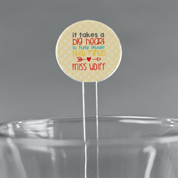 Teacher Gift 5.5" Round Plastic Stir Sticks - Clear (Personalized)