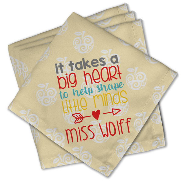 Custom Teacher Gift Cloth Cocktail Napkins - Set of 4 (Personalized)