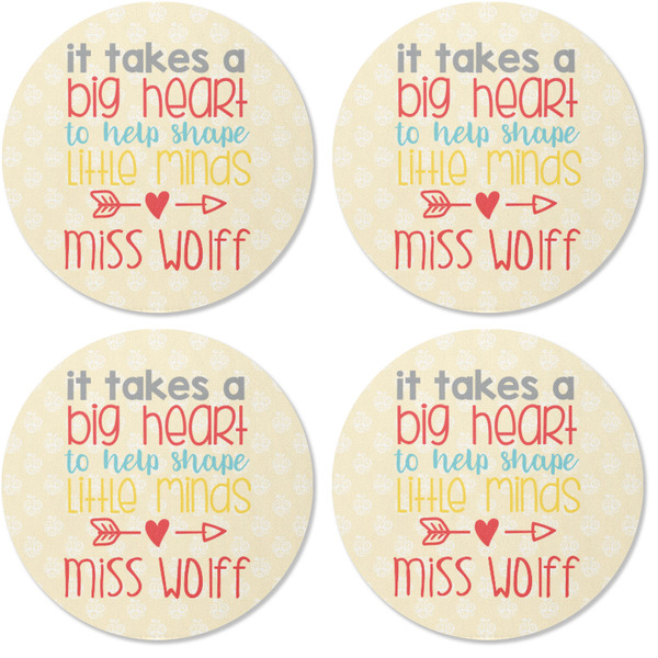 Teacher Quote Coaster Round Rubber Back - Apvl