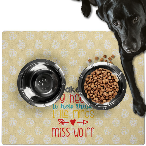 Custom Teacher Gift Dog Food Mat - Large (Personalized)