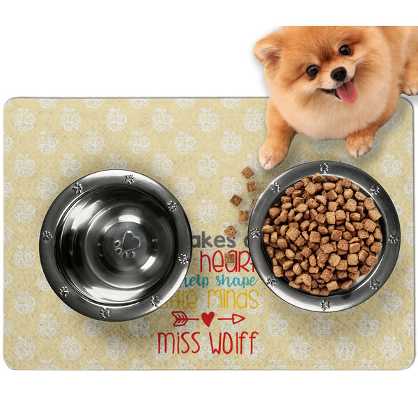 Custom Teacher Gift Dog Food Mat - Small (Personalized)