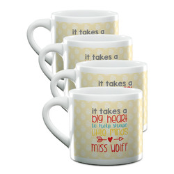 Teacher Gift Double Shot Espresso Cups - Set of 4 (Personalized)