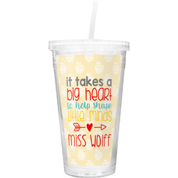 Teacher Quote Double Wall Tumbler with Straw (Personalized)
