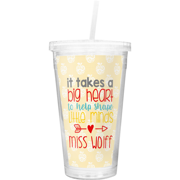 Custom Teacher Gift Double Wall Tumbler with Straw (Personalized)