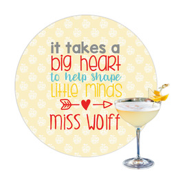 Teacher Gift Printed Drink Topper - 3.25" (Personalized)