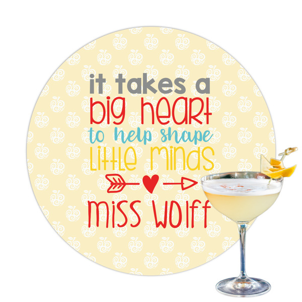 Custom Teacher Gift Printed Drink Topper - 3.25" (Personalized)
