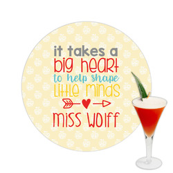 Teacher Gift Printed Drink Topper - 2.5" (Personalized)