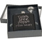 Teacher Quote Engraved Black Flask Gift Set