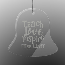 Teacher Gift Engraved Glass Ornament - Bell (Personalized)