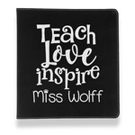 Teacher Gift Leather Binder - 1" - Black (Personalized)