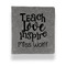 Teacher Quote Leather Binder - 1" - Grey - Front View