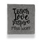 Teacher Gift Leather Binder - 1" - Grey (Personalized)