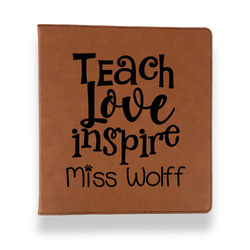 Teacher Gift Leather Binder - 1" - Rawhide (Personalized)