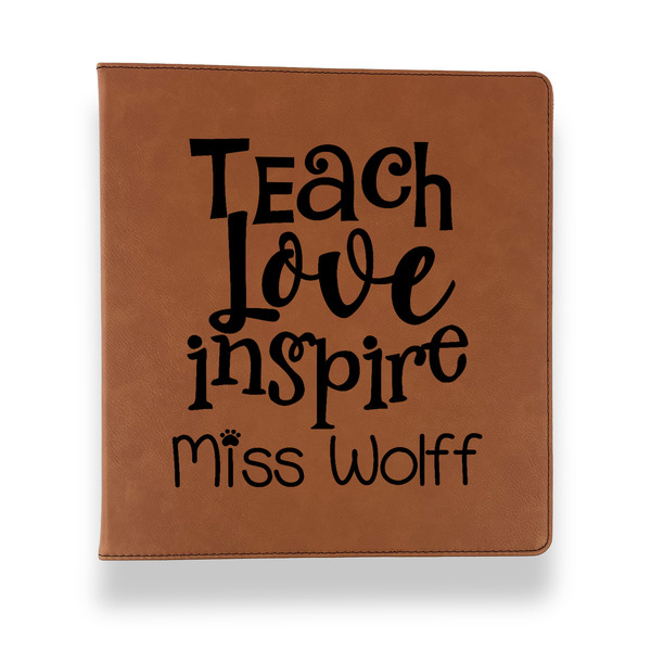 Custom Teacher Gift Leather Binder - 1" - Rawhide (Personalized)
