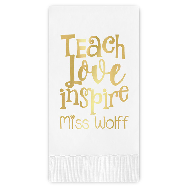 Custom Teacher Gift Guest Napkins - Foil Stamped (Personalized)