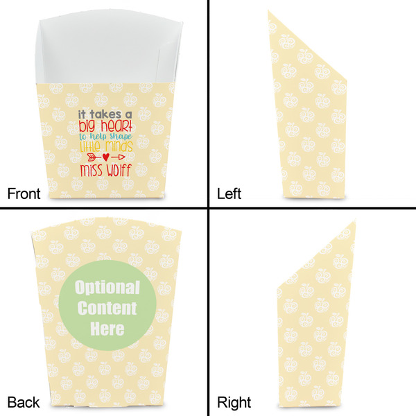 Teacher Quote French Fry Favor Box - Front & Back View