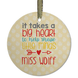 Teacher Gift Flat Glass Ornament - Round (Personalized)