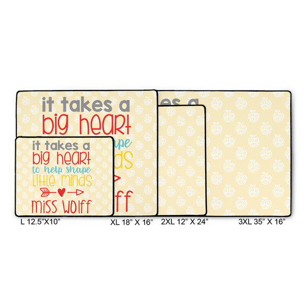 Teacher Quote Gaming Mats - SIZE CHART