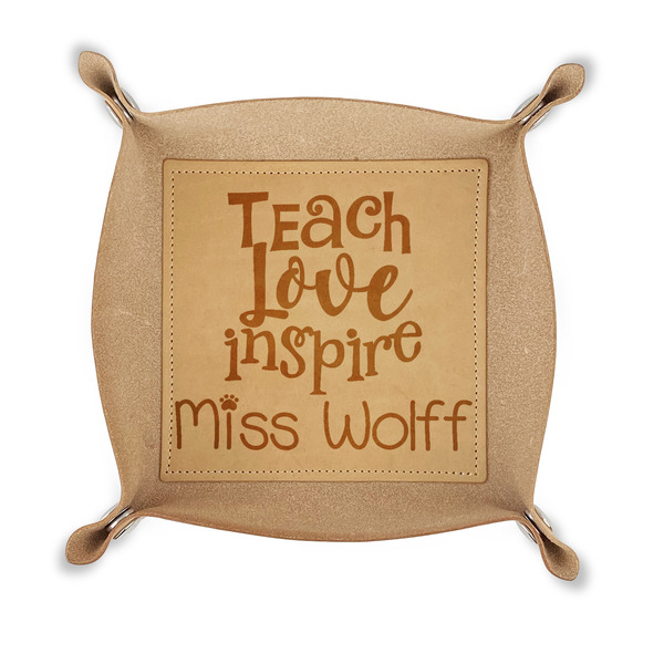 Custom Teacher Gift Genuine Leather Valet Tray (Personalized)