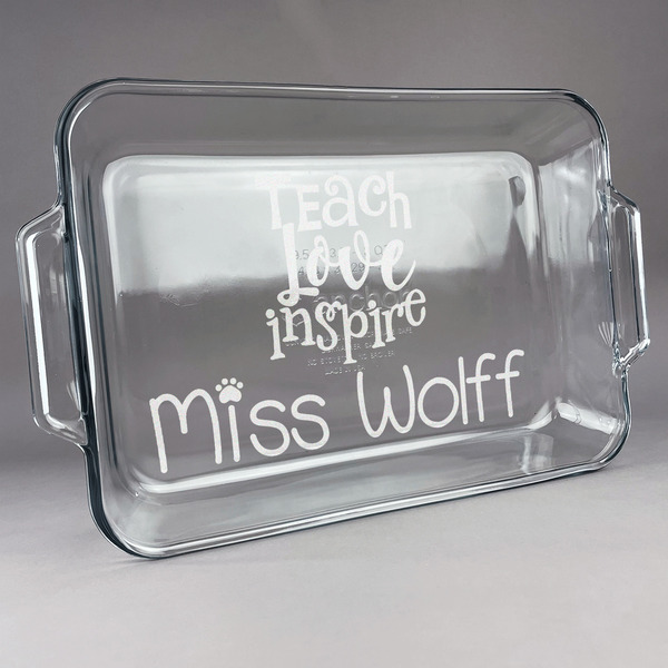 Custom Teacher Gift Glass Baking Dish - 13in x 9in (Personalized)
