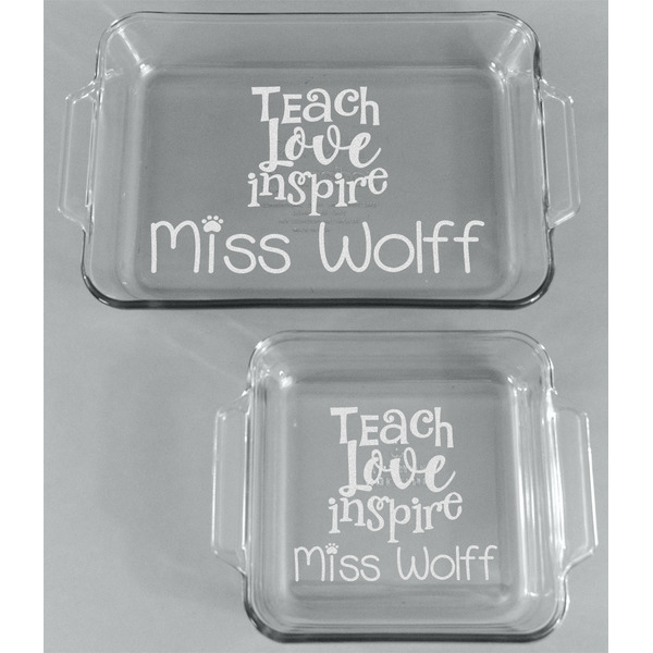 Teacher Quote Glass Baking Dish Set - FRONT