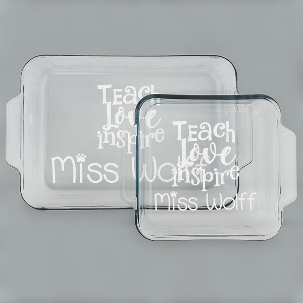 Teacher Quote Glass Baking Dish Set - MAIN (set)