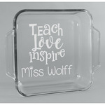 Teacher Gift Glass Cake Dish - 8in x 8in (Personalized)