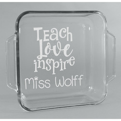 Teacher Gift Glass Cake Dish - 8in x 8in (Personalized)