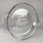 Teacher Gift Glass Pie Dish - 9.5in Round (Personalized)