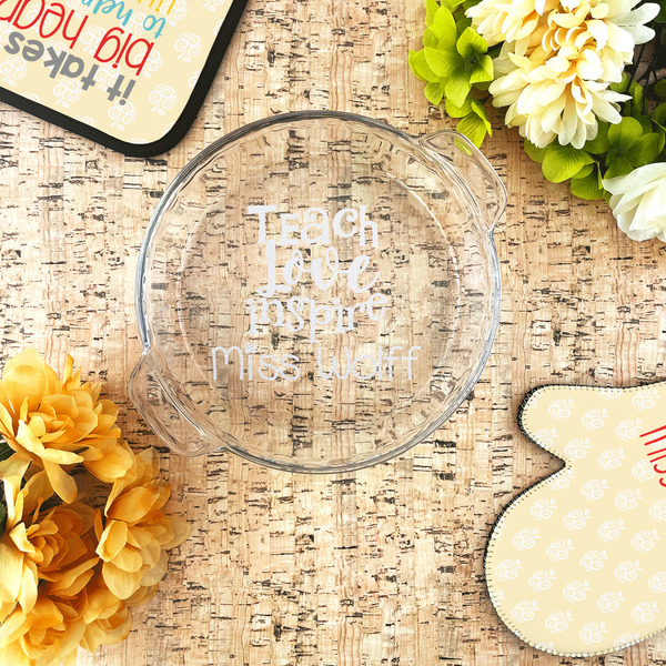 Teacher Quote Glass Pie Dish - LIFESTYLE