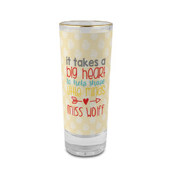 Teacher Gift 2 oz Shot Glass - Glass with Gold Rim (Personalized)