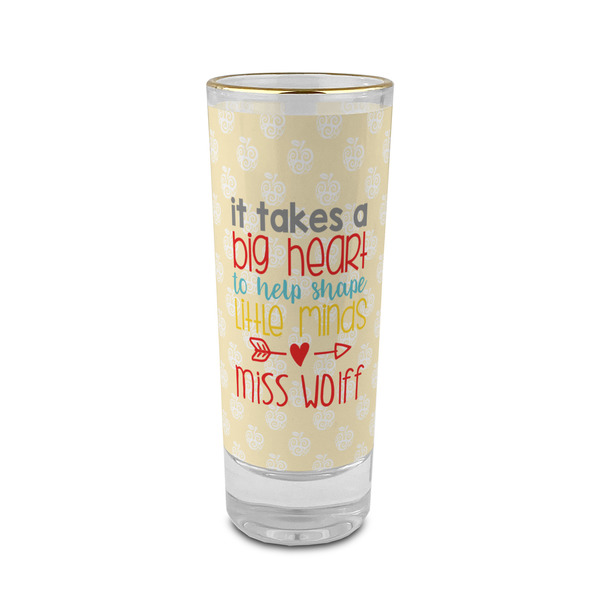 Custom Teacher Gift 2 oz Shot Glass - Glass with Gold Rim (Personalized)