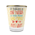 Teacher Gift Glass Shot Glasses - 1.5 oz - with Gold Rim - Set of 4 (Personalized)