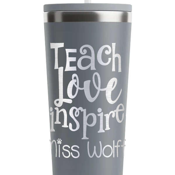 Teacher Quote Grey RTIC Everyday Tumbler - 28 oz. - Close Up
