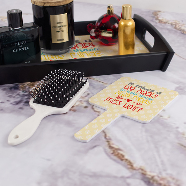 Teacher Quote Hand Mirror - With Hair Brush
