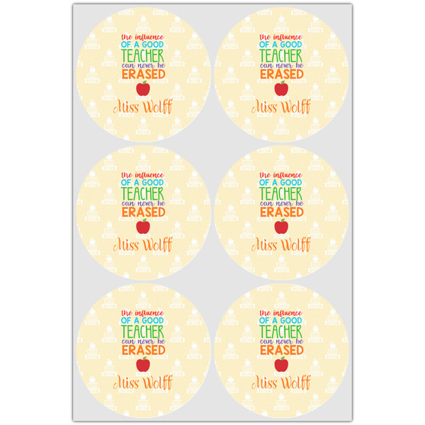 Teacher Quote Icing Circle - Large - Set of 6