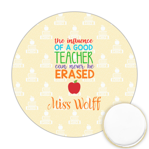 Custom Teacher Gift Printed Cookie Topper - Round (Personalized)