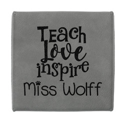 Teacher Gift Jewelry Gift Box - Engraved Leather Lid (Personalized)